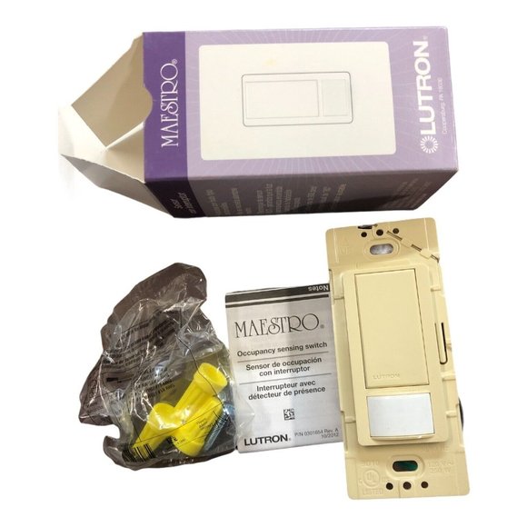 Lutron MAESTRO MS-OPS2-IV Ivory Occupancy / Vacancy Sensor / Single-Pole Switch - Picture 4 of 4